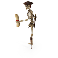 Worn Skeleton Pirate Delivering A Scroll PNG & PSD Images