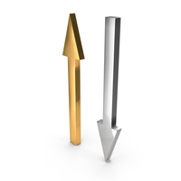 Up And Down Arrow Silver And Gold PNG & PSD Images
