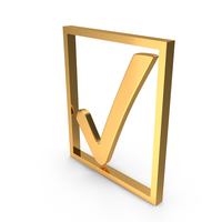 Gold Tick Icon In Box PNG & PSD Images
