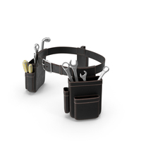 Toolbelt With Tools Leather Black PNG & PSD Images