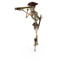 Worn Skeleton Pirate Looking Through Spyglass PNG & PSD Images