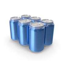 Pack Of Six Blue Cans PNG & PSD Images