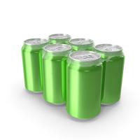 Pack Of Six Green Cans PNG & PSD Images