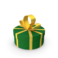 Green Cylindrical Gift Box PNG & PSD Images