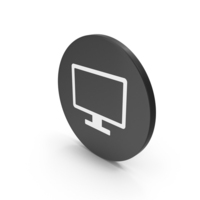 Black Circular Computer Screen Icon PNG & PSD Images