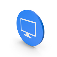 Blue Circular Computer Screen Icon PNG & PSD Images