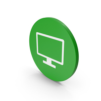 Green Circular Computer Screen Icon PNG & PSD Images