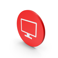 Red Circular Computer Screen Icon PNG & PSD Images
