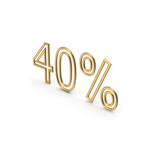 Peercentage 40 Gold PNG & PSD Images