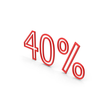 Percentage 40 Red PNG & PSD Images