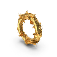 Gold Splash Circle Shape PNG & PSD Images