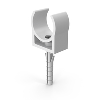 White PVC Pipe Clamp With Wall Plug PNG & PSD Images