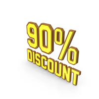 Discount Percentage Yellow 090 PNG & PSD Images