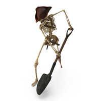 Worn Skeleton Pirate With Shovel Digging PNG & PSD Images
