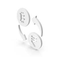 White Bitcoin To Rupee Currency Exchange Symbol PNG & PSD Images