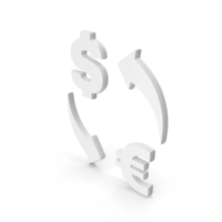 White Dollar To Euro Currency Exchange Symbol PNG & PSD Images