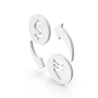 White Dollar To Rupee Currency Exchange Symbol PNG & PSD Images