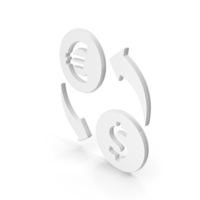 White Euro To Dollar Currency Exchange Symbol PNG & PSD Images