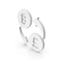 White Bitcoin To Pound Currency Exchange Symbol PNG & PSD Images