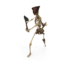 Worn Skeleton Pirate with Shovel Throwing Dirt PNG & PSD Images