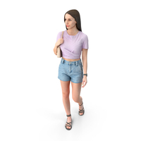 Luna Casual Summer Walking Pose PNG & PSD Images