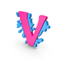 Pink Splash Letter V PNG & PSD Images