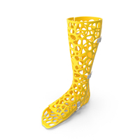 3D Printed Orthopedic Cast Leg Yellow PNG & PSD Images