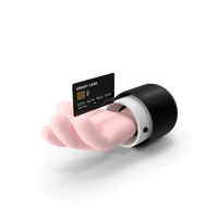 Black Credit Card In Cartoon Hand PNG & PSD Images
