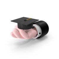 Graduation Hat In Cartoon Hand PNG & PSD Images
