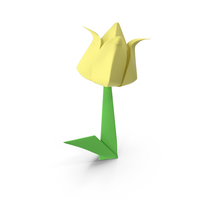Origami Flower Yellow Tulip PNG & PSD Images