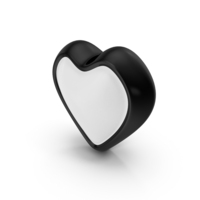 Black & White Cartoon Heart PNG & PSD Images