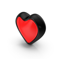 Black & Red Cartoon Heart PNG & PSD Images