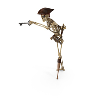 Worn Skeleton Pirate Using A Key PNG & PSD Images