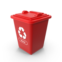Red Metal Recycle Bin PNG & PSD Images