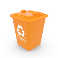 Orange Paper Recycle Bin PNG & PSD Images