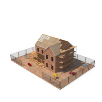Private House Construction with Equipment PNG & PSD Images