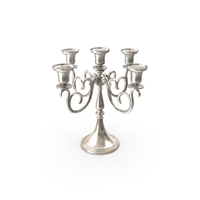 5 Branch Silver Candlestick PNG & PSD Images