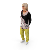 Old Woman Standing With Arms At The Back PNG & PSD Images