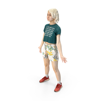 Young Girl Standing In Casual Clothing PNG & PSD Images