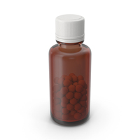 Brown Pill Bottle With Pills PNG & PSD Images
