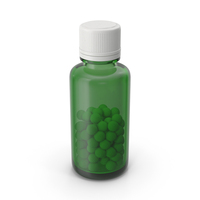 Green Bottle With Spherical Pills PNG & PSD Images