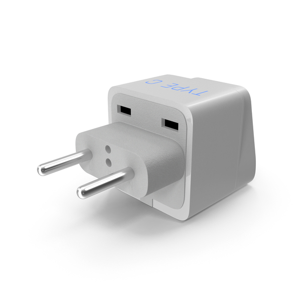 Type C Universal Plug Adapter White PNG & PSD Images