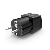 Type E F Universal Plug Adapter Black PNG & PSD Images