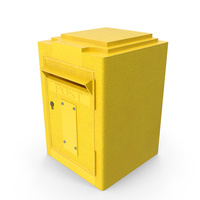 Vintage Wall Mounted Yellow Mailbox PNG & PSD Images