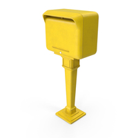 Yellow Metal Mailbox Post PNG & PSD Images