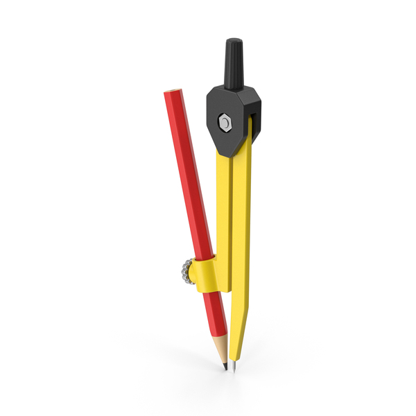 Yellow Drawing Compass With Pencil PNG & PSD Images