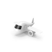 White Cartoon Airplane PNG & PSD Images