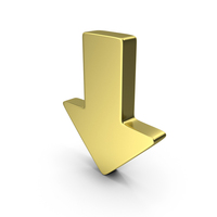 Gold Down Arrow PNG & PSD Images