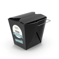 Black Paper Chinese Takeout Box 32 Oz PNG & PSD Images