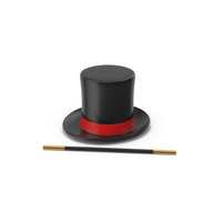 Magic Hat With Magic Wand PNG & PSD Images